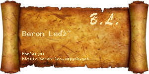 Beron Leó névjegykártya